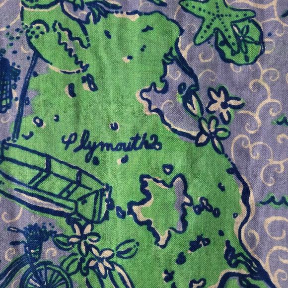 Lilly Pulitzer Retired Murfee Scarf Nantucket Islands Blue Print Silk Cashmere - Picture 8 of 13